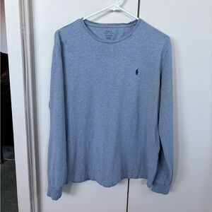 Polo by Ralph Lauren Men's Long-Sleeve Crewneck Shirt - Light Blue